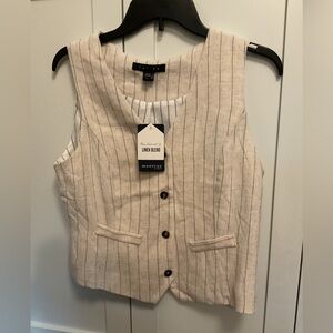 NWT linen blend vest